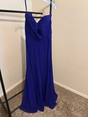 Lauren Ralph Lauren Cobalt Blue Ruched Bodice Maxi Dress